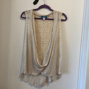 Francesca’s Sleeveless Deep Cowl Neck Top